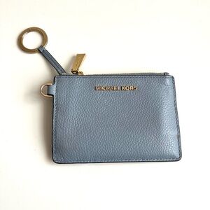 Michael Kors Sky Blue Leather Wristlet
